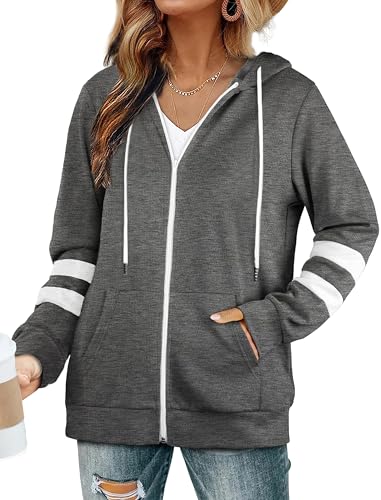Jhsnjnr Damen Sweatjacke mit Kapuze Langarm Zipper Hoodie Reißverschluss Einfarbig Kapuzenpullover Herbst Winter Lang Sweatshirtjacke Jhsnjnr Damen Sweatjacke mit Kapuze Langarm Zipper Hoodie Reißverschluss Einfarbig Kapuzenpullover Herbst Winter Lang Sweatshirtjacke von Jhsnjnr