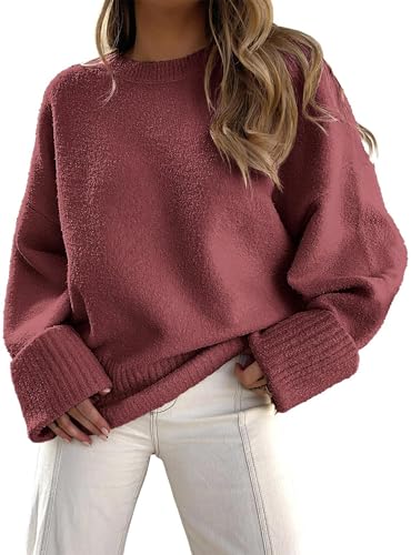 Jhsnjnr Pullover für Damen Oversized Geripptes Winterpullover Warm Rundhals Strickpullover Winter Herbst Fuzzy Pulli Langarm Knit Sweater Jhsnjnr Pullover für Damen Oversized Geripptes Winterpullover Warm Rundhals Strickpullover Winter Herbst Fuzzy Pulli Langarm Knit Sweater von Jhsnjnr