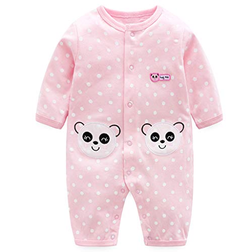 Baby Strampler Jungen Mädchen Spielanzug Baumwolle Säugling Overall Neugeborenes Schlafanzug Baby Langarm Schlafstrampler Rosa 0-3 Monate von JiAmy