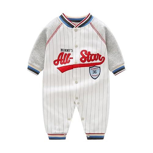 Baby Strampler Jungen Spielanzug Baumwolle Säugling Overall Neugeborenes Schlafanzug Baby Langarm All-Star Schlafstrampler 3-6 Monate von JiAmy