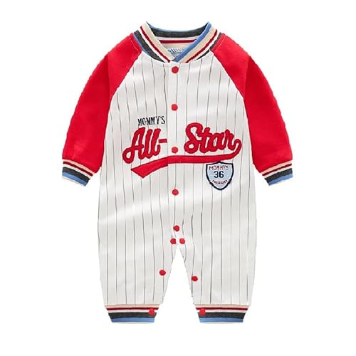 Baby Strampler Jungen Spielanzug Baumwolle Säugling Overall Neugeborenes Schlafanzug Baby Langarm All-Star Schlafstrampler 6-9 Monate von JiAmy