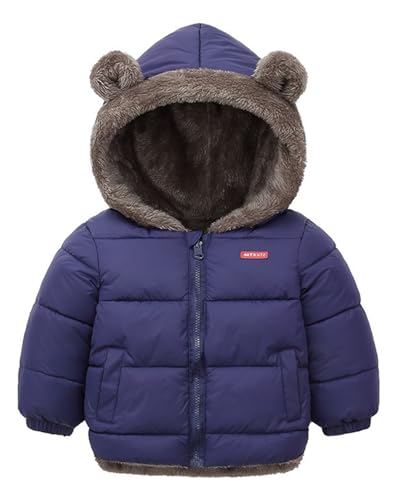 Baby Winter Fleece Mantel Kinder Jungen Jacke Outwear Mädchen Gepolstert Kleidung Blau 1-2 Jahre von JiAmy