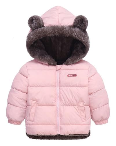 Baby Winter Fleece Mantel Kinder Jungen Jacke Outwear Mädchen Gepolstert Kleidung Rosa 1-2 Jahre von JiAmy