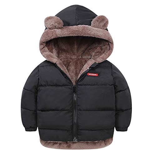 Baby Winter Fleece Mantel Kinder Jungen Jacke Outwear Mädchen Gepolstert Kleidung Schwarz 4-5 Jahre von JiAmy