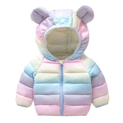Baby Winter Mantel mit Kapuze Kinder Jacke Langarm Leicht Jacke Regenbogen 1-2 Jahre von JiAmy