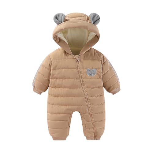 JiAmy Baby Overall Winter 3-6 monate, Schneeanzug Baby Jungen Mädchen Strampler Fleece Gefüttert Warm Outfits Mit Kapuze von JiAmy
