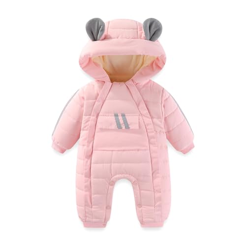 JiAmy Baby Schneeanzüge Winter, Baby Overall mit Zwei-Wege-Reißverschluss Jungen Mädchen Strampler Fleece Gefüttert Outfits 12-18 monate von JiAmy