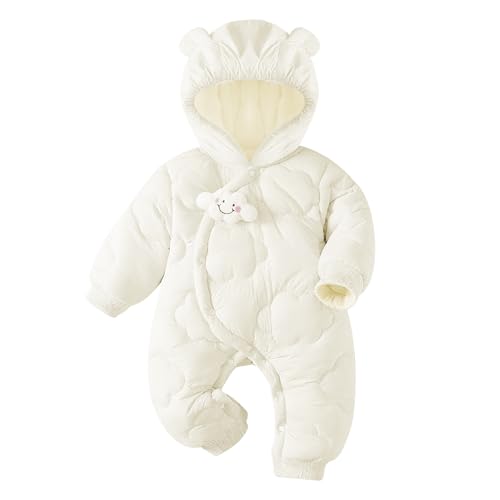 JiAmy Baby Winter Overall, Baby Mädchen Jungen Schneeanzug Winterstrampler Kapuze babystrampler Strampler Winterbaby-Strampler 0-3 Monate von JiAmy