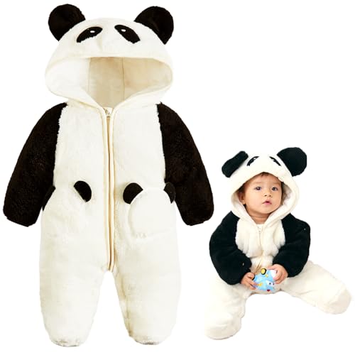 JiAmy Baby Winter Schneeanzug, Kleinkind Mädchen Jungen Warm Fleece Overall Fleece Strampler Mädchen Jungen Langarm Jumpsuit 3-6 Monate von JiAmy