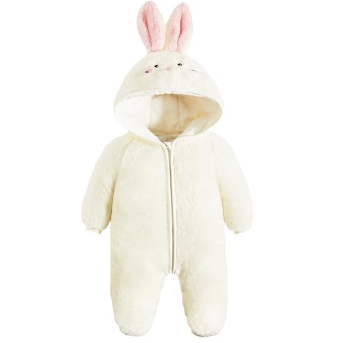 JiAmy Baby Winter Schneeanzug, Kleinkind Mädchen Jungen Warm Fleece Overall Fleece Strampler Mädchen Jungen Langarm Jumpsuit 3-6 Monate von JiAmy