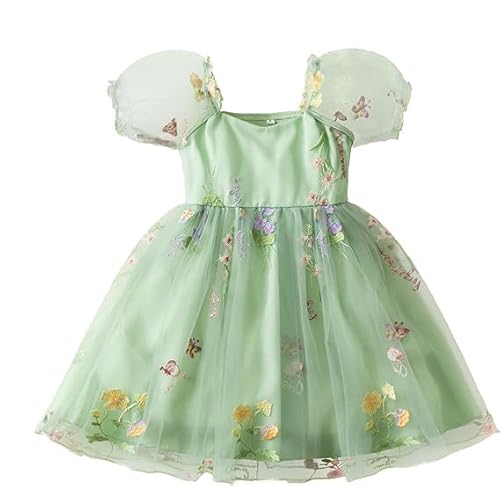 JiAmy Blumenkleid Mädchen Prinzessin Stickerei Tüll Kleid Kinder Sommer Frühling A Line Kleinkind Kleid für 9-12 Monate,Grün von JiAmy