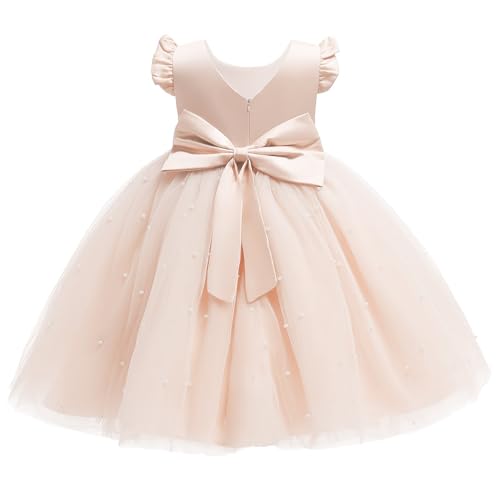 JiAmy Blumenmädchenkleider Kinder Ärmellos V-Ausschnitt Bowknot Hochzeit Brautjungfer Partykleid Festliches Prinzessin Tüll Kleider für Mädchen 4 Jahre Champagner JiAmy Blumenmädchenkleider Kinder Ärmellos V-Ausschnitt Bowknot Hochzeit Brautjungfer Partykleid Festliches Prinzessin Tüll Kleider für Mädchen 4 Jahre Champagner von JiAmy