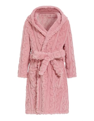 JiAmy Kinder Flanell Bademantel mit Kapuze Fuzzy Hausmantel mit Taschen für Kleinkinder Bade & Loungekleidung von JiAmy