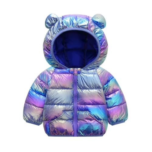 JiAmy Kinder Mädchen Winterjacke mit Kapuzen, Warme Kinder Jacke Langarm Reißverschluss Winddicht Übergangsjacke für Herbst und Winter 3-4 Jahre von JiAmy