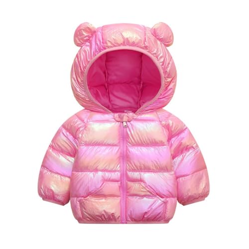 JiAmy Kinder Mädchen Winterjacke mit Kapuzen, Warme Kinder Jacke Langarm Reißverschluss Winddicht Übergangsjacke für Herbst und Winter 4-5 Jahre von JiAmy