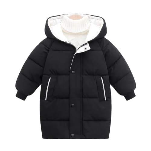 JiAmy Kinder Winter Langer Puffer Leichter Mantel mit Kapuze, Kleinkind Jacke Langarm winterjacke Mädchen und Jungen 4-5 Jahre von JiAmy