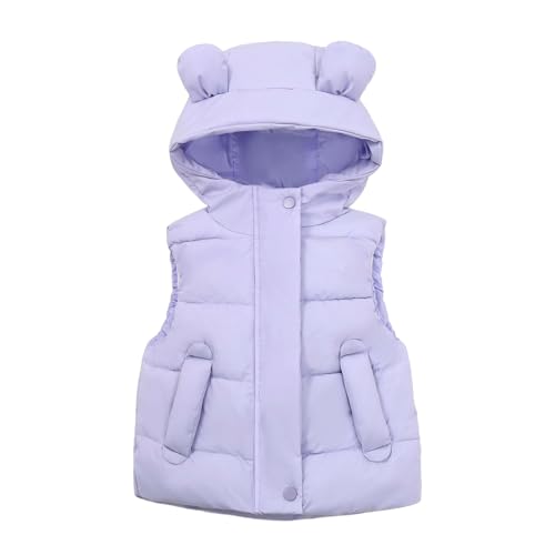 JiAmy Kinderjacke mit Kapuze und Ohne Ärmel, Kinder Leichte Steppweste Winterweste Jungen Mädchen Mantel Winter Kapuzenweste 18-24 Monate von JiAmy