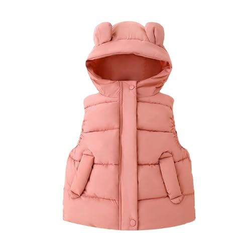 JiAmy Kinderjacke mit Kapuze und Ohne Ärmel, Kinder Leichte Steppweste Winterweste Jungen Mädchen Mantel Winter Kapuzenweste 3-4 Jahre von JiAmy