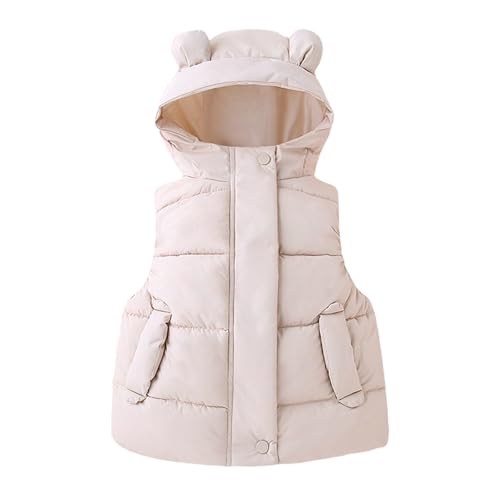 JiAmy Kinderjacke mit Kapuze und Ohne Ärmel, Kinder Leichte Steppweste Winterweste Jungen Mädchen Mantel Winter Kapuzenweste 4-5 Jahre von JiAmy
