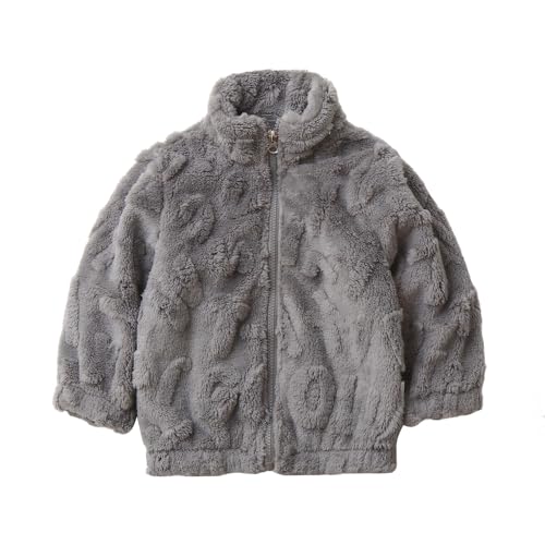 JiAmy Kleinkind Fleecejacke, Mädchen Jungen Langarm Plüschjacke Warm Fleecemäntel mit Reißverschluss Reine Farbe Unisex Kinder Winterjacke für 1-2 Jahre von JiAmy