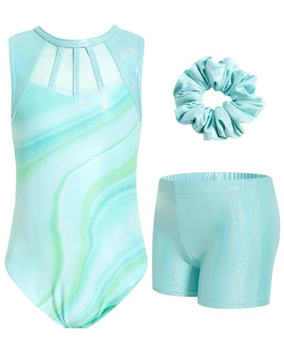JiAmy Mädchen Gymnastikanzug, Glitzernde Mädchen Turnanzug Gymnastik Outfit Einzigartiges Design Armellos Gymnastikanzug 11-12 Jahre von JiAmy