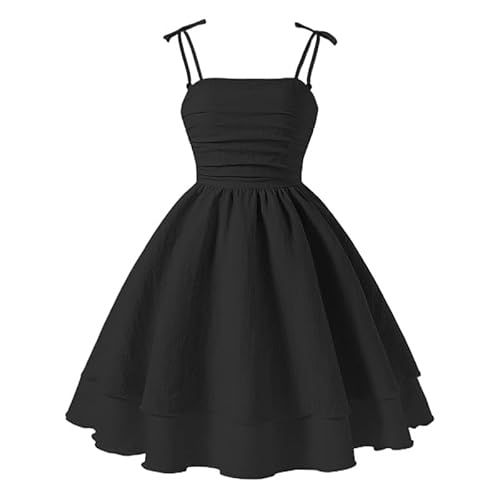 JiAmy Mädchen Kleider Ärmelloses Kinderkleider Sommer Kleid Mädchen Swing Trägerkleid Kinder A-Linie Freizeitkleid Einfarbiges Neckholderkleid für 11 Jahre,Weiß von JiAmy