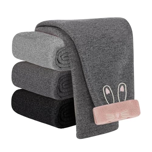 JiAmy Mädchen Leggings Kinder Lang Dehnbar Thermo Leggings Hosen Häschen Muster Herbst Winter Casual Sporthose Mädchen für 1-2 Jahre Grau von JiAmy