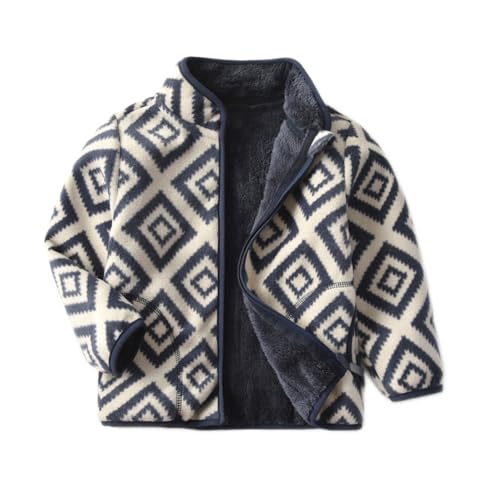 JiAmy Fleecejacke Kinder, Stehkragen Fleecejacke für Jungen und Mädchen mit durchgehendem Reißverschluss Pullover Wintermantel mit Taschen 1-2 Jahre von JiAmy