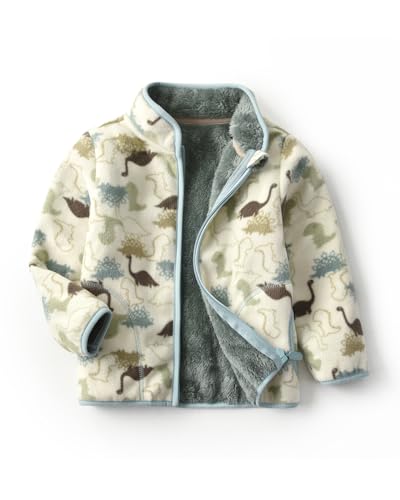 JiAmy Fleecejacke Kinder, Stehkragen Fleecejacke für Jungen und Mädchen mit durchgehendem Reißverschluss Pullover Wintermantel mit Taschen 1-2 Jahre von JiAmy