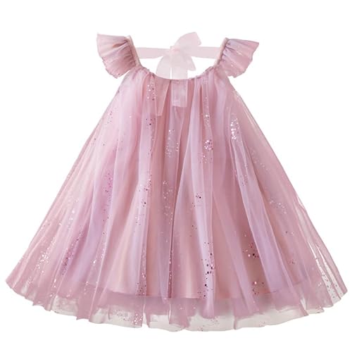 Kleinkind Sommerkleid Mädchen Flutter Ärmel Swing Sundress Kleine Mädchen Baumwolle Tüllrock Kinder Festliche Rückenlose Ärmellose Kinder Freizeitkleid Strand Outfits Alter 2-8 von JiAmy