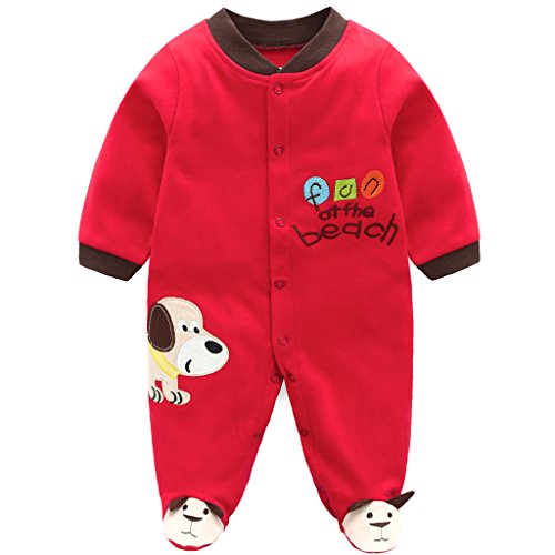 Neugeborenes Strampler Baumwolle Schlafanzug Baby Pyjama Spielanzug 0-3 Monate von JiAmy