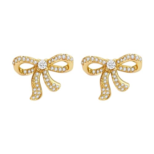 Bow Ohrringe Gold Silber Schleifen Ohrringe Bow Ribbon Stud Earrings Hypoallergene Mode Goldene Schleifen Ohrstecker Festival Geschenk für Frauen und Mädchen. von JiJiRuDU