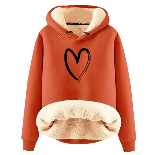 Hoodie Damen Fleece Gefütterte Sweatshirt Winter Warm Teddy Pullover Mit Kapuze Dicke Pullover Damen Fleecepullover Fleece Pulli Kapuzenpullover Casual Sport Langarmshirt Thermounterwäsche Teddyjacke von JiJiRuDU