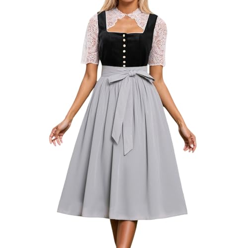 JiJiRuDU Dirndl Damen midi Lang Trachtenkleid Trachtenrock Dirndl Komplettsets Trachten Kleid Damen mit Dirndlschürze Dirndlbluse Oktoberfest Outfit Dirndelkleider JiJiRuDU Dirndl Damen midi Lang Trachtenkleid Trachtenrock Dirndl Komplettsets Trachten Kleid Damen mit Dirndlschürze Dirndlbluse Oktoberfest Outfit Dirndelkleider von JiJiRuDU