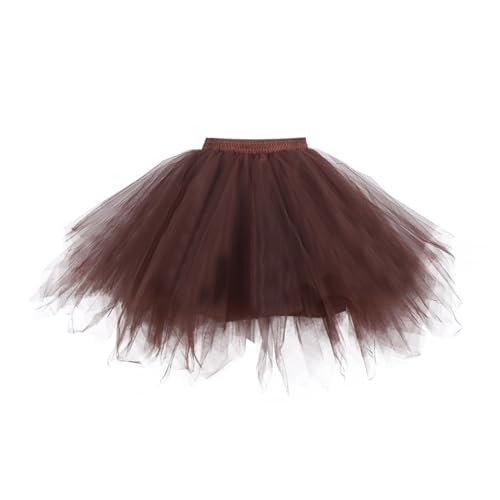 JiJiRuDU Karneval Tüllrock Damen REH Kostüm Tütü Karneval 50er Rockabilly Petticoat Ballet Unte Halloween Fasching Cosplay Tanzkleid Kostüm von JiJiRuDU