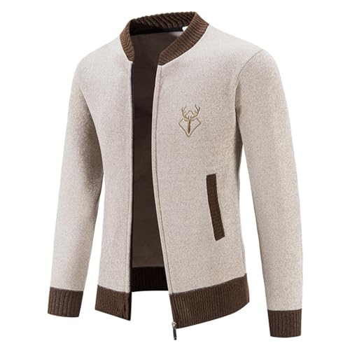 JiJiRuDU Trachtenjacke Herren - Strickjacken Langarm Sportlich Trachtenjanker Leicht Modern Cardigan Trachten Freizeitjacke M-4XL von JiJiRuDU