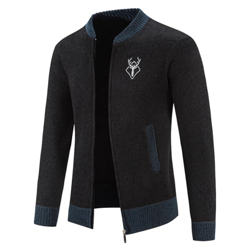 JiJiRuDU Trachtenjacke Herren - Strickjacken Langarm Sportlich Trachtenjanker Leicht Modern Cardigan Trachten Freizeitjacke M-4XL von JiJiRuDU