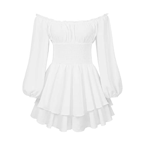 Piratenkostüm Damen Sommerkleid,Jumpsuit Damen Swing Kleid Off Shoulder Slash Neck Skaterkleid Einfarbiges A-Linien-Kleid Trägerloses,Knielanges Patchwork-Kleid Strandkleid Party Karneval kostüm Piratenkostüm Damen Sommerkleid,Jumpsuit Damen Swing Kleid Off Shoulder Slash Neck Skaterkleid Einfarbiges A-Linien-Kleid Trägerloses,Knielanges Patchwork-Kleid Strandkleid Party Karneval kostüm von JiJiRuDU
