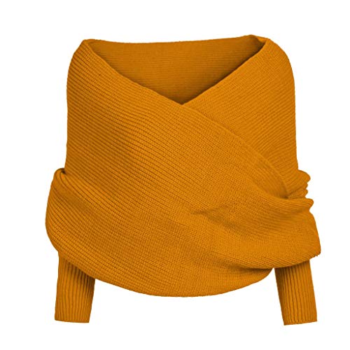 Schal Damen Winter Umhangschal Mit Ärmeln Elegante Bluse Pullover Schal mit Doppeltem Verwendungszweck Mode Warm Strickschal Cape Sweater Winterschal Multifunktionstuch Schals Für Damen von JiJiRuDU