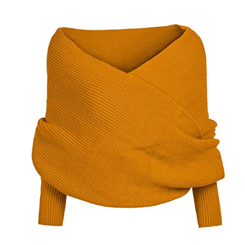 JiJiRuDU Schal Damen Winter Umhangschal Mit Ärmeln Elegante Bluse Pullover Schal mit Doppeltem Verwendungszweck Mode Warm Strickschal Cape Sweater Winterschal Multifunktionstuch Schals Für Damen von JiJiRuDU