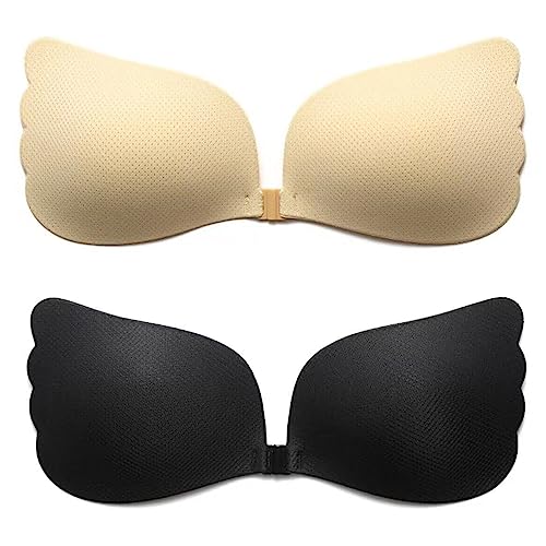 JiJia LeCo Klebe BH Push Up Für Kleine Brüste,Unsichtbarer BH,2 Stück,BH Rückenfrei Abdeckungen für Abendkleid Brautkleid Badeanzug und rückenfreie Kleidung Wiederverwendbare,A von JiJia LeCo