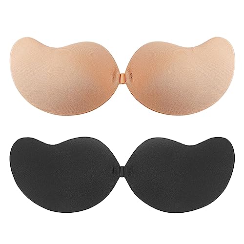 JiJia LeCo Klebe BH Push Up Für Kleine Brüste,Unsichtbarer BH,3 Stück,BH Rückenfrei Abdeckungen für Abendkleid Brautkleid Badeanzug und rückenfreie Kleidung Wiederverwendbare,B von JiJia LeCo