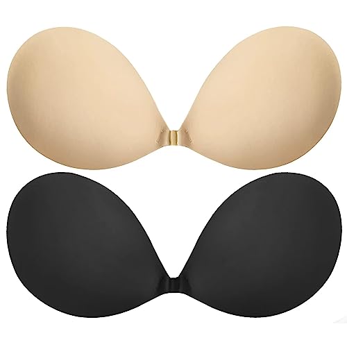 JiJia LeCo Klebe BH Push Up Für Kleine Brüste,Unsichtbarer BH,3 Stück,BH Rückenfrei Abdeckungen für Abendkleid Brautkleid Badeanzug und rückenfreie Kleidung Wiederverwendbare,B von JiJia LeCo