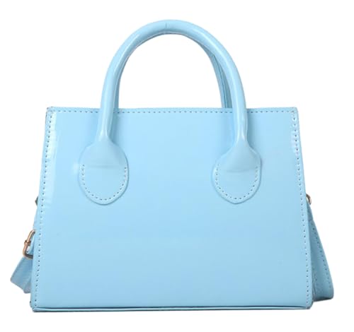 JiJia LeCo Patent Leather Shiny Clutch Bag Mini Shoulder Bag Evening Bag for Women (Light Blue) von JiJia LeCo