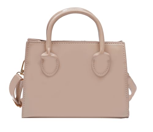 JiJia LeCo Patent Leather Shiny Clutch Bag Mini Shoulder Bag Evening Bag for Women (Skin-coloured) von JiJia LeCo