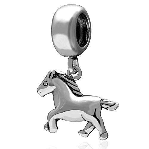 925 Sterling Silber Baby Pferd Charm Tier Charm Haustier Charm Geburtstag Charm für Pandora Bettelarmband (A) von JiaRong Charms