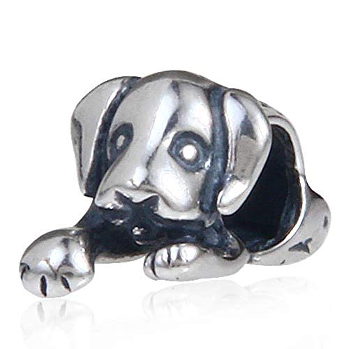 925 Sterling Silber Hund Charm Tier Glücksbringer Geburtstag für Pandora Bettelarmband von JiaRong Charms