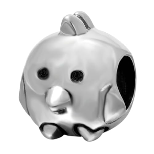 925 Sterling Silber Küken Charm Tier Charm Glücksbringer Geburtstag Charm für Pandora Bettelarmband (Küken) von JiaRong Charms