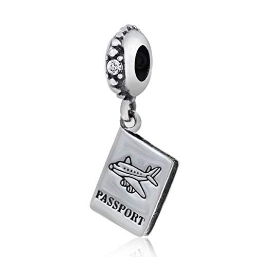 925 Sterling Silber Reisepass Charm Flugzeug Charm Reise Charm Weihnachten Charm für Pandora Charm von JiaRong Charms