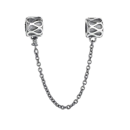 925 Sterling Silber Sicherheitskette Charm Clip Charm Stopper Charm für Pandora Bettelarmband (Silber) von JiaRong Charms